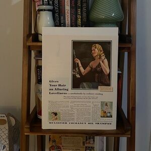 vintage 💇🏼‍♀️ magazine ad hair oil hair salad dressing ad poster wall art